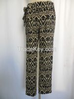 100% rayon Lady Pants with Ties for Summer Wear