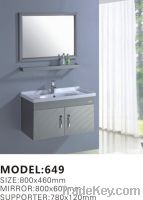 Sell stainless steel bathroom furniture with basin and mirror in style