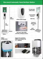 Stock Portable steel automatic hand foam sanitizer dispenser stand