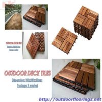 Decking Tiles Wooden Interlocking Deck Tile Patio Balcony Roof Garden 30cm x 30cm x 1.9cm Square Hardwood Decking Tile