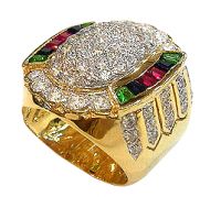 Men & Women 18K Gold   Ring with Cubic Zirconia
