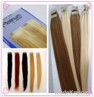 Wholesale top quality remy tape hair extension PU skin weft