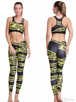 Fashion Women's yoga pants 3D Contrast color Print Flame sports leggings fitness 7 points Capris Pants