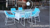Sell white rattan table and chairs