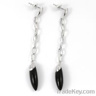 Sell wholesale 925 sterling silver black onyx dangle earrings