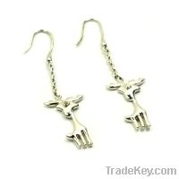 Sell wholesale 925 sterling silver deer earrings for christmas