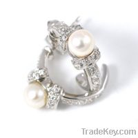 Sell wholesale 925 sterling silver pearl earrings with cz