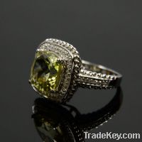 Sell wholesale 925 sterling silver yellow citrine rings