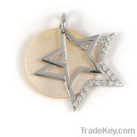 wholesale 925 sterling silver star pendant with mop