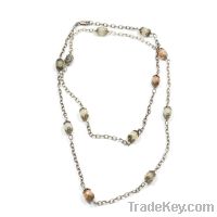 wholesale 925 sterling silver beaded moonstone necklace