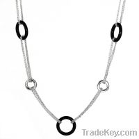 wholesale 925 sterling silver rolling black onyx necklace