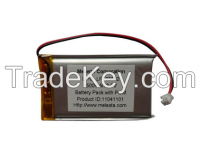 3.7V Lp703562 Lithium Polymer Battery Pack 1500mAh