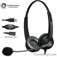 Sell Binaural noise cancelling USB headset for computer HSM-902NPQDUS