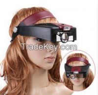 10X Lighted Head Magnifying Glasses LED Head Headband Magnifier for Eyelash Extensions