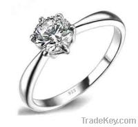 Sell S925 pure silver 1 karat diamond wedding ring