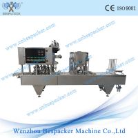 Sell Automatic 4 bowels fruit juice disposable plastic cup filling sealing machine