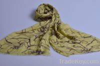 Sell bid flower oblong scarf