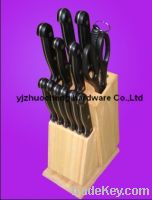 Sell 14 PCS stainless steel knife set with wooden block