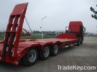 Tri-axle Transport 40 ton Low Bed Semi Trailer Truck