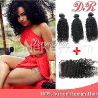 Malaysian Kinky Curly Virgin Hair Products 100% Human Hair Weaving 100g/pc Natural Black Color