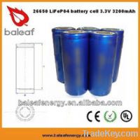 Sell 3.2V 3.2Ah LiFePO4 Battery Cell 26650