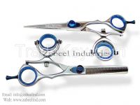 Professional Razor Edge Hair Cutting SWIVEL THUMB Scissors & thinning Set By Zabeel Industries