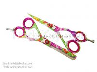 Professional Green Flower Scissors Thinning Set By Zabeel Industries