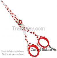 Professional White And Red Heart Hair Cutting Scissor By Zabeel Industries