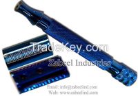Double Edge Safety Razor Titanium Blue Shaving Razor By Zabeel Industries