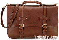 Sell Cushioned Laptop Briefcase Made of Leather with Multiple Exterior and