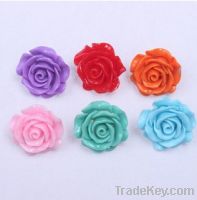 Sell 100pcs Mixed 28mm Resin Rose With 2mm Hole