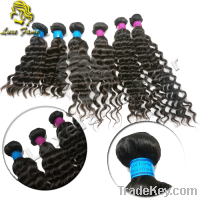 Luxefame double drawn AAAAA deep wave unprocessed brazilian hair