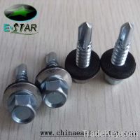 Hex head self drilling screw with EPDM washer