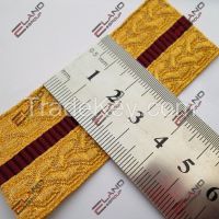 Gold Mylar & Burgundy Silk Lace