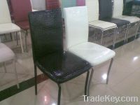 B-02 100% PU synthetic leather with metal chrome metal dining chairs