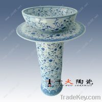 Sell Blue and white Porcelain pedestal washbasin