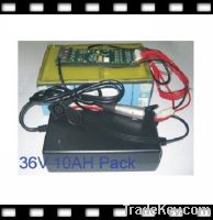 Rechargeable Motorcycle Battery Pack, Lithium Polymer Battery 36V 10ah