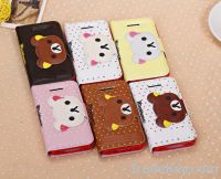 Sell New Carton 3D Relax Lazy Bear Wallet Case for Iphone 4 4S