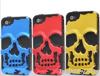 Sell PC+Silicone 2 in 1 Skull Head Case for Iphone 4 4S
