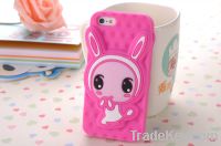Sell Cute 3D Shy Rabbit Soft Silicone Case for Iphone 5 5G