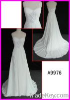 hot selling beaded chiffon A-line wedding dress