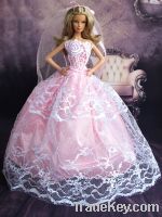 Sell doll clothes, doll bride wedding dress wholesale for 11.5" doll