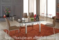 L806D Modern Extendable Glass Dining Table