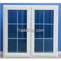 pvc double glazed casement window with grills design