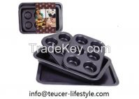 Carbon Steel Baking Plate Muffin Cup /4pcs Bakeware set