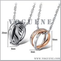 Sell circle words zircon lovers necklace