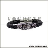 Sell class woven skull stainless steel bangle