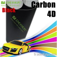 Glossy Black 4D Carbon Fiber Vinyl For Auto Wrap Car Stickers