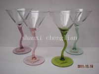 Martini Glasses With Colorful Stem and Base (B-152abcd)