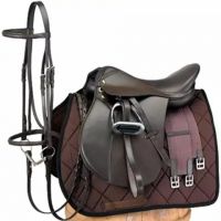 GP Leather saddle with accessories BROWN size 15 16 17 18